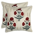 Shalinindia Digitally Printed Cotton Canvas Floral Cushion Cover 18X18 Inch Set Of 2,Pillow Covers 18 X 18 Zipper