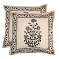 Shalinindia Digitally Printed Cotton Canvas Floral Cushion Cover 18X18 Inch Set Of 2,Pillow Covers Zippered