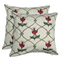 Shalinindia Digitally Printed Cotton Canvas Floral 18X18 Inch Set Of 2,Pillow Cushion Covers Zippered