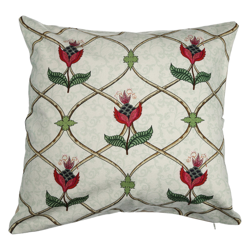 Shalinindia Digitally Printed Cotton Canvas Floral 18X18 Inch Set Of 2,Pillow Cushion Covers Zippered