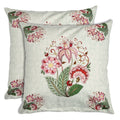 Shalinindia Digitally Printed Cotton Canvas Floral Cushion Cover 18X18 Inch Set Of 2,Throw Cushions For Sofa Zipper