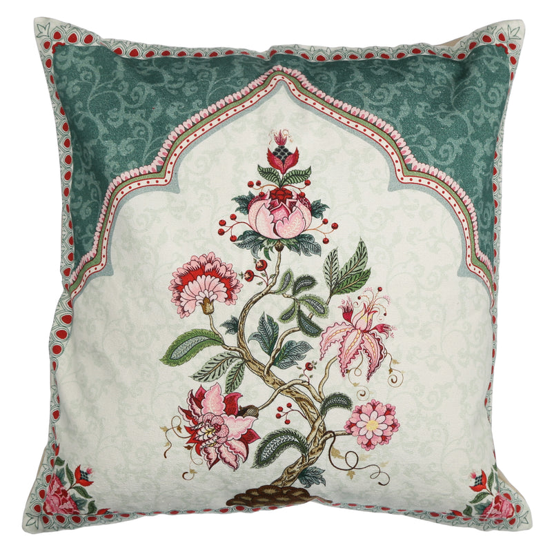 Shalinindia Digitally Printed Cotton Canvas Floral Cushion Cover 18X18 Inch Set Of 2,Throw Cushions For Sofa Zippered