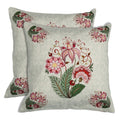 Shalinindia Digitally Printed Cotton Canvas Zipper Cushion Covers Floral 18X18 Inch Set Of 2