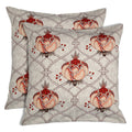 Shalinindia Digitally Printed Cotton Canvas Floral Cushion Cover 18X18 Inch Set Of 2,Zipper Pillow Covers