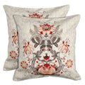 Shalinindia Digitally Printed Cotton Canvas Floral Zippered Cushion Cover 18X18 Inch Set Of 2