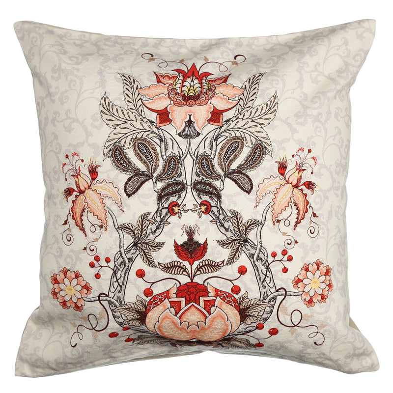 Shalinindia Digitally Printed Cotton Canvas Floral Zippered Cushion Cover 18X18 Inch Set Of 2