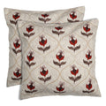 Shalinindia Digitally Printed Cotton Canvas Floral Cushion Cover 18X18 Inch Set Of 2,Zippered Pillow Covers