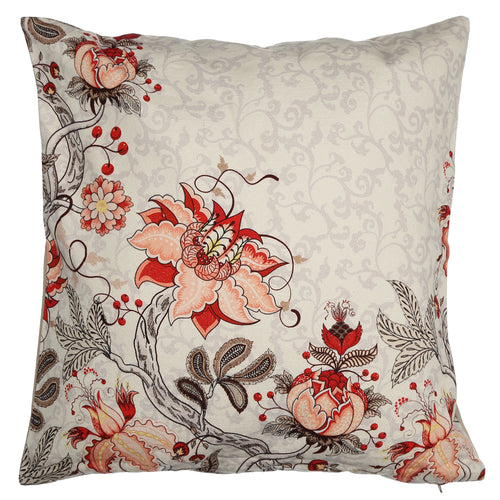 Shalinindia Digitally Printed Cotton Canvas ,Zippered Floral Cushion Cover 18X18 Inch Set Of 2