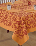 Colorful Multicolor Cotton Spring Square Tablecloths for Dining Room 60 x 60 Rust Border