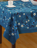 Colorful Multicolor Cotton Spring Floral Tablecloths  60 x 60, Blue Border