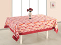 ShalinIndia Red Border Cotton Printed Table Cloth Cover 6 Seater Rectangle Table Cover -60 x 84 inch