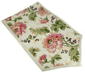 Indian Patterned Duck Cotton Table Runner - 13 x 90 Inches - Pink, Lilac, Green and Beige Floral