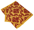 Indian Patterned Duck Cotton Table Runner - 13 x 60 Inches - Orange and Red Damask