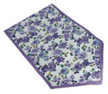 Indian Floral Duck Cotton Table Runner - 13 x 36 Inches - Purple, Lavender, Gold & White Rose