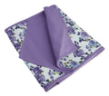 Indian Floral Duck Cotton Table Runner - 13 x 36 Inches - Purple, Lavender, Gold & White Rose