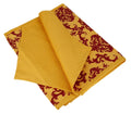 Indian Patterned Duck Cotton Table Runner - 13 x 120 Inches - Orange and Red Damask