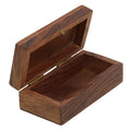 Wooden Trinket Jewelry Box, Sleek and Simple Gift for Her, 4 X 2 X 1.5 Inches