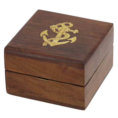 Wooden Trinket Jewelry Box, Sleek and Simple Gift for Girlfriend, 3 x 3 x 1.75 inches