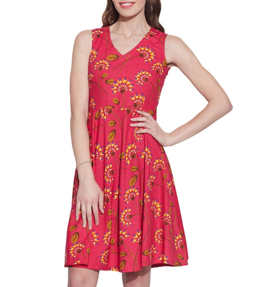 Womens Accessories Cotton Printed Dress,Machine Washable,W-CPD34-1605, Size-34 Inch