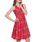 Women's Apparel Cotton Printed Dress,Machine Washable,W-CPD32-1605, Size-32 Inch