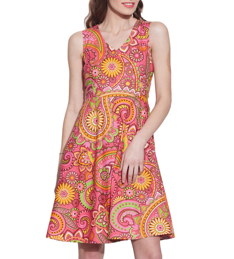 Women's Apparel Cotton Printed Dress,Machine Washable,W-CPD42-1615, Size-42 Inch