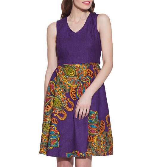 Womens Clothing Cotton Printed Dress,Machine washable,W-CPD36-1625, Size-36 Inch