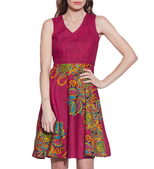 Womens Clothing Cotton Printed Dress,Machine washable,W-CPD40-1626, Size-40 Inch