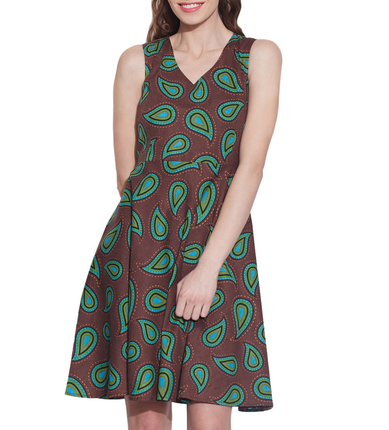 Women Apparels Cotton Printed Dress,Machine Washable,W-CPD46-1627, Size-46 Inch