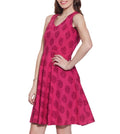 Women's Apparel Cotton Printed Dress,Machine Washable,W-CPD44-1628, Size-44 Inch