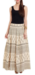 Womens Cotton Printed Skirt Ethnic And Tribal Motifs ,Large,Black