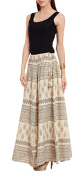 Womens Cotton Printed Skirt Ethnic And Tribal Motifs ,Large,Black