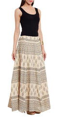 Womens Cotton Printed Skirt Ethnic And Tribal Motifs ,Small,Black