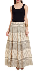 Womens Cotton Printed Skirt Ethnic And Tribal Motifs ,2XL,Black