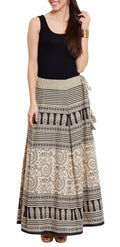 Womens Cotton Printed Skirt Ethnic And Tribal Motifs ,4XL,Black