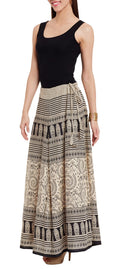 Womens Cotton Printed Skirt Ethnic And Tribal Motifs ,5XL,Black