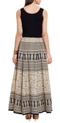 Womens Cotton Printed Skirt Ethnic And Tribal Motifs ,3XL,Black