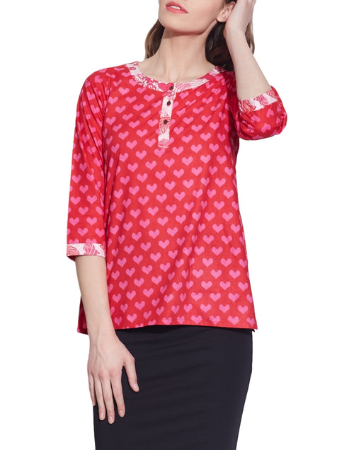 Cotton Printed Kurti Womens Fashion Accessory Tops ,W-CPK44-1802,Size-44 Inch,PINK