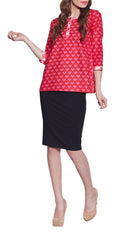 Cotton Printed Kurti Clothes For Women Tops,W-CPK34-1802,Size-34 Inch,PINK