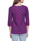 Cotton Printed Kurti Clothes For Women Tops,W-CPK34-1803,Size-34 Inch,PURPLE WINE