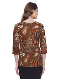 Cotton Printed Kurti Clothes For Women Tops,W-CPK34-1804,Size-34 Inch,BROWN
