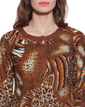 Cotton Printed Kurti Clothes For Women Tops,W-CPK34-1804,Size-34 Inch,BROWN