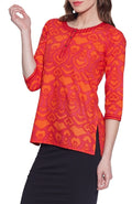 Cotton Printed Kurti Clothes For Women Tops,W-CPK34-1811,Size-34 Inch,TOMATO Red