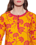 Cotton Printed Kurti Women Apparels Tops ,W-CPK32-1812,Size-32 Inch,YELLOW