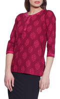 Cotton Printed Kurti Indian Casual Dresses For Women ,W-CPK46-1813,Size-46 Inch,RASPBERRY