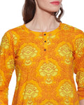 Cotton Printed Kurti Womens Accessories Tops ,W-CPK38-1816,Size-38 Inch,YELLOW