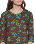 Cotton Printed Kurti Women Apparels Tops ,W-CPK32-1822,Size-32 Inch,BROWN