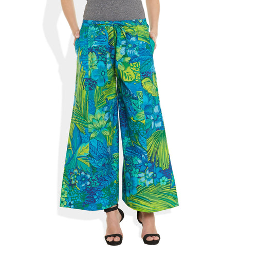 Cotton Printed Palazzo Pants For Women Indian,Large,W-CPLZL-2706