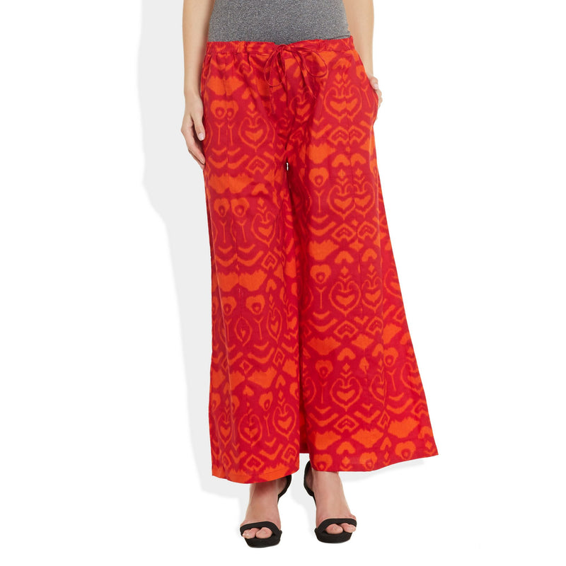 Cotton Printed Palazzo Pants For Women Indian,Large,W-CPLZL-2707