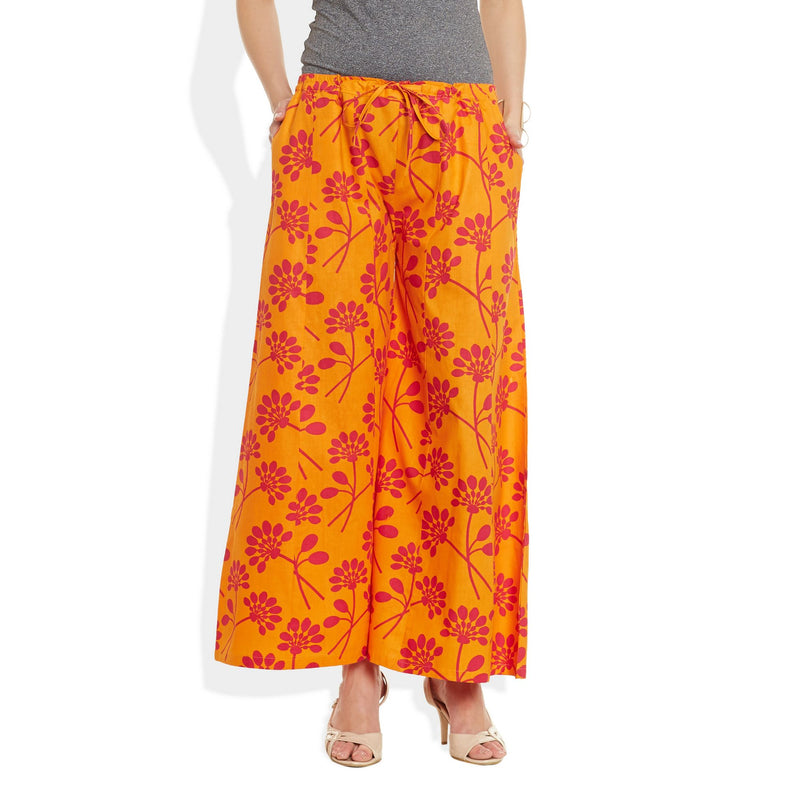 Cotton Printed Palazzo Pants For Women Indian,Large,W-CPLZL-2709