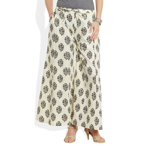 Cotton Printed Palazzo Pants For Women Indian,Large,W-CPLZL-2713